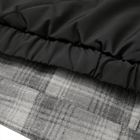 Fake Two Plaid Winter Coat - Anagoc