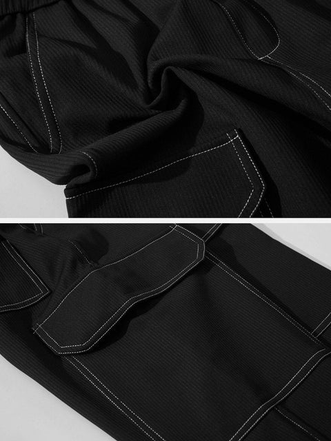 Topstitched Pocket Cargo Pant - Anagoc