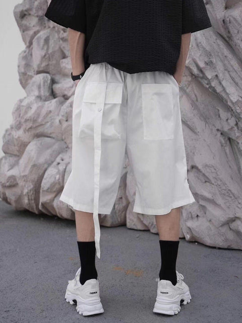 Zip Up Pant Leg Shorts - Anagoc