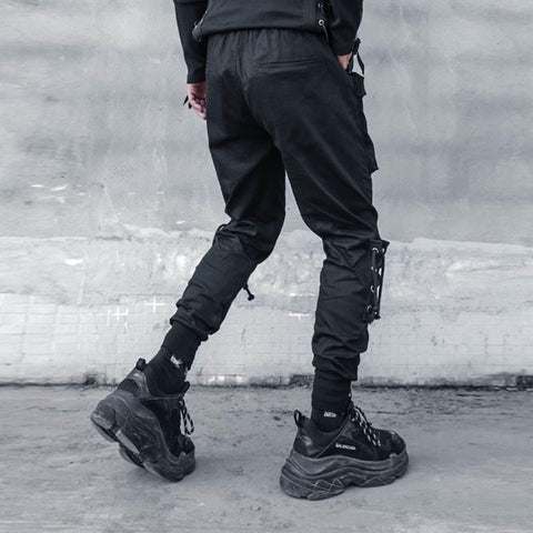 Personality Straps Cargo Pants - Anagoc