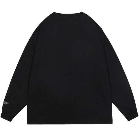 Necklace Letters Print Sweatshirt - Anagoc