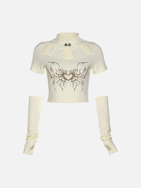 Spider Heart Hollow Long Sleeve T Shirts - Anagoc