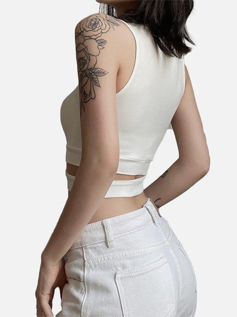 Hollow Embroidery Vest - Anagoc
