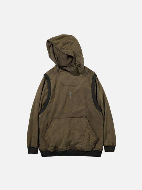 Patchwork Functional Hoodie - Anagoc