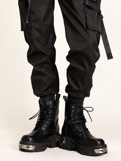 Thick Sole Lace Up Martin Boots - Anagoc