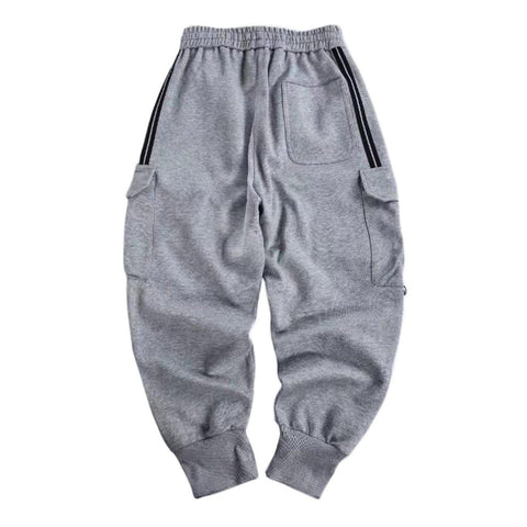 Multi Pockets Drawstring Screw Thread Pants - Anagoc