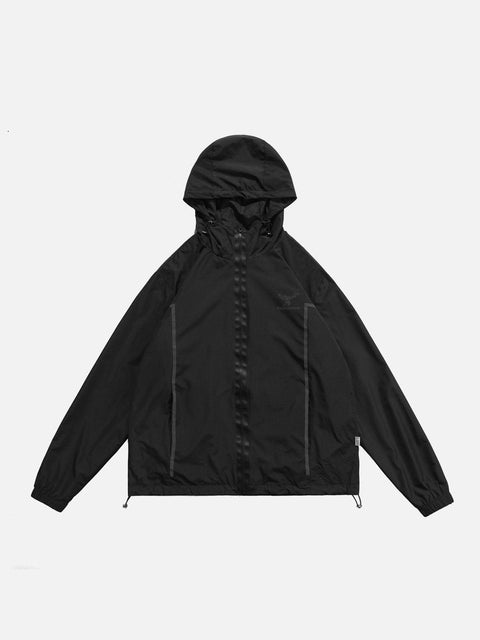 Reflective Strip Zip Up Jacket - Anagoc