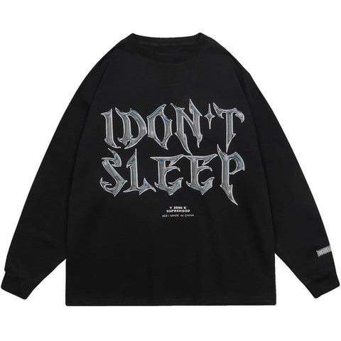 Mercury Letters Print Sweatshirt - Anagoc