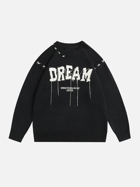 Letter Line Design Sweater - Anagoc