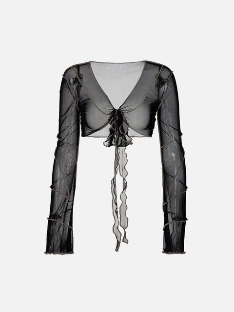 V-Neck Sexy Long Sleeve T Shirt - Anagoc