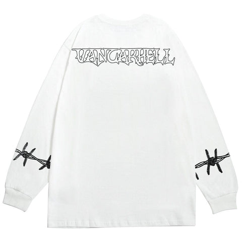Thorn Fire Flame Cotton Oversized Sweatshirt - Anagoc