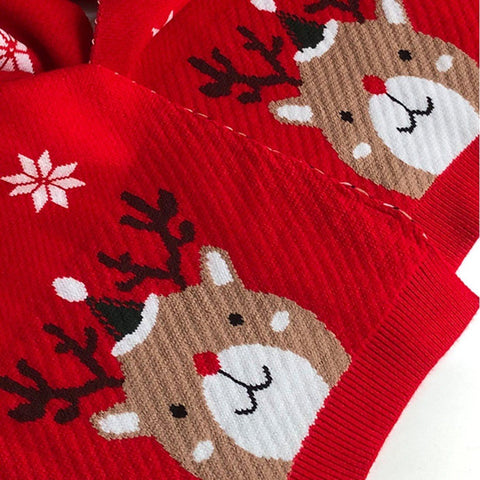 Fawn Snowflake Christmas Knit Scarf - Anagoc