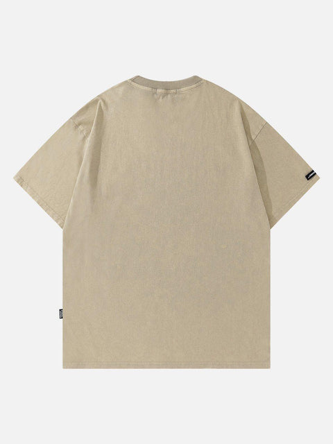 Washed Angel Letters Graphic Tee - Anagoc