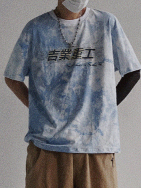 Tie-dye Cotton Graphic Tee - Anagoc