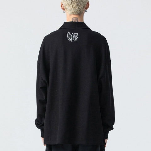 Solid Color Embroidery Sweatshirt - Anagoc