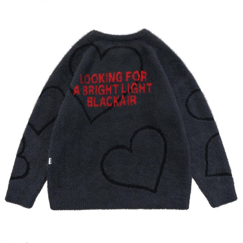 Love Pin Knitted Sweater - Anagoc