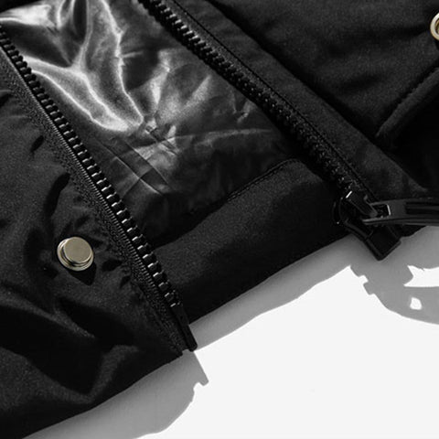 Multi Pockets Hooded Winter Down Coat - Anagoc