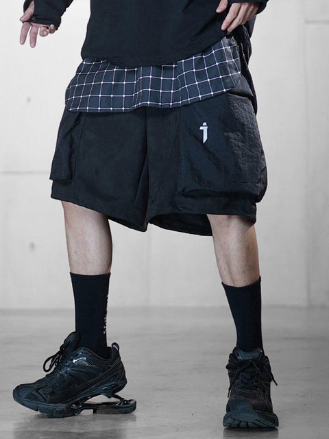 Patchwork Embroidery Cargo Shorts - Anagoc