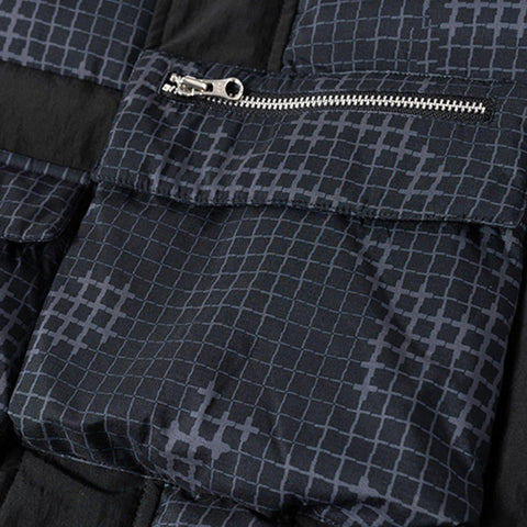 Irregular Plaid Patchwork Winter Down Coat - Anagoc