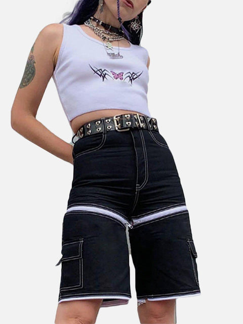 Detachable Zip Up Jeans - Anagoc