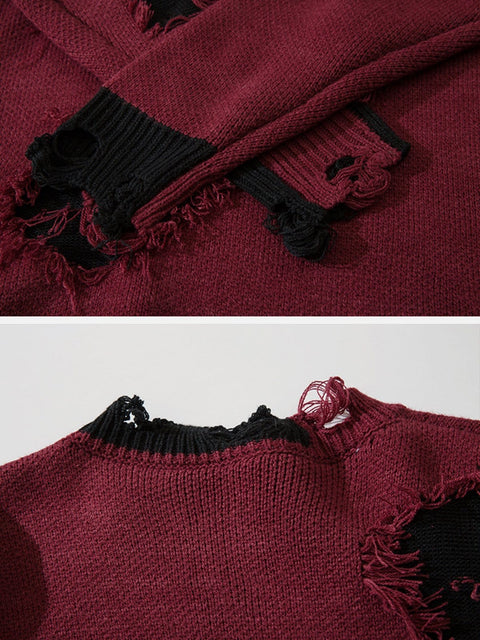 Hole Crucifix Necklace Sweater