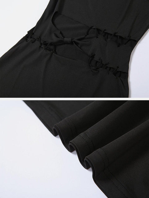 Hollow Round Neck Dress - Anagoc
