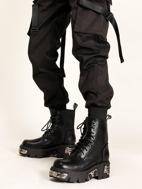 Thick Sole Lace Up Martin Boots - Anagoc
