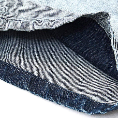 Paneled Contrast Denim Shorts - Anagoc
