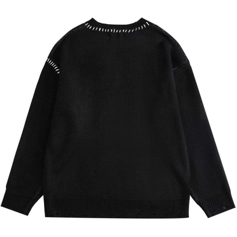 Butterfly Pattern Knitted Sweater - Anagoc