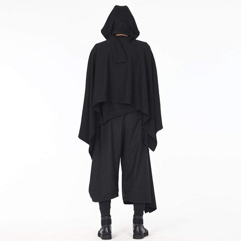 Dark Style Detachable Hat Cloak Hoodie - Anagoc