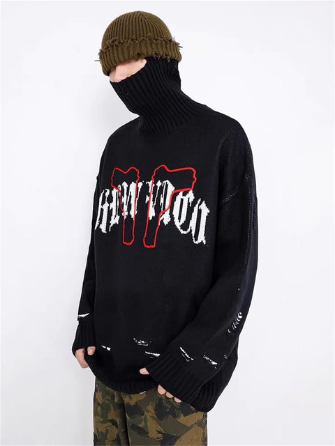 Tassel Pistol Turtleneck Sweater