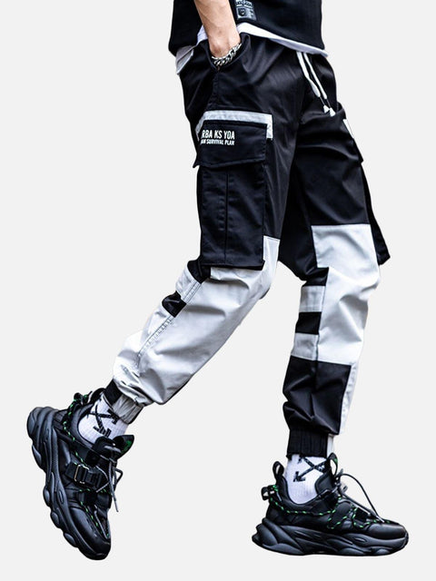 Big Pockets Patchwork Cargo Pants - Anagoc