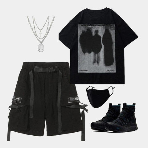 Dark Character Cotton Graphic Tee - Anagoc