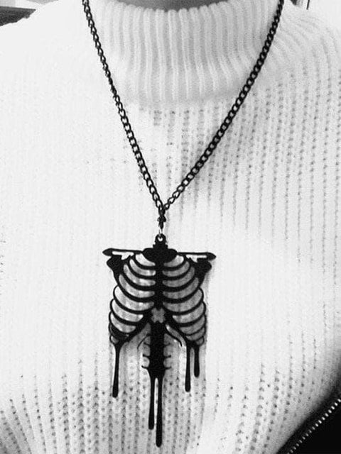 Dark Skull Skeleton Necklace - Anagoc