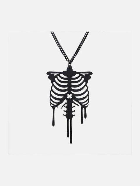 Dark Skull Skeleton Necklace - Anagoc