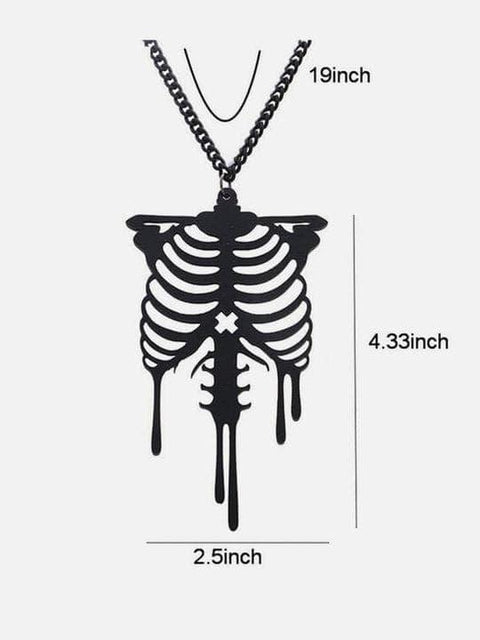 Dark Skull Skeleton Necklace - Anagoc