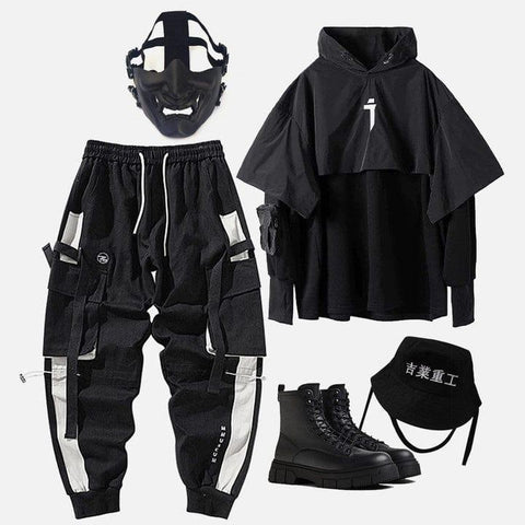 Streamer Drawstring Cargo Pants - Anagoc