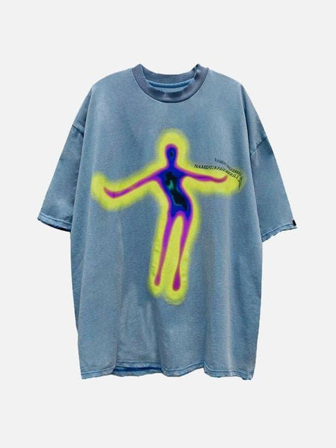 Distorted Portrait Graphic Cotton Tee - Anagoc