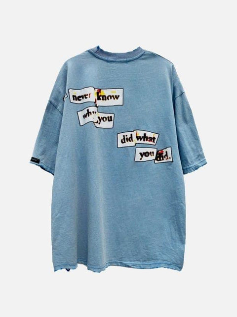 Distorted Portrait Graphic Cotton Tee - Anagoc