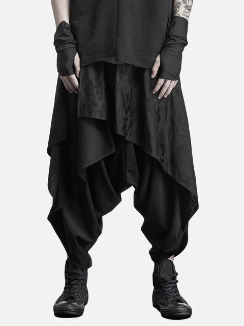 Dark Punk Folds Harem Pants - Anagoc