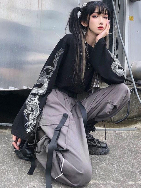 Dragon Embroidery Sweatshirt - Anagoc