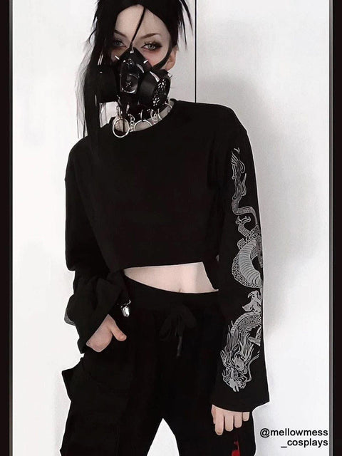 Dragon Embroidery Sweatshirt - Anagoc