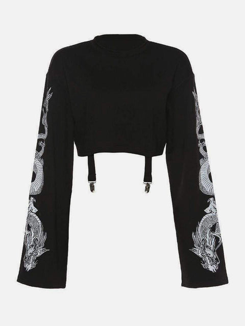 Dragon Embroidery Sweatshirt - Anagoc