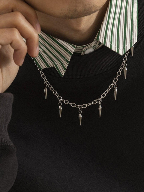Gothic Fringed Rivets Necklace - Anagoc