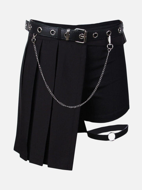Chain Decoration Irregular Skirt - Anagoc