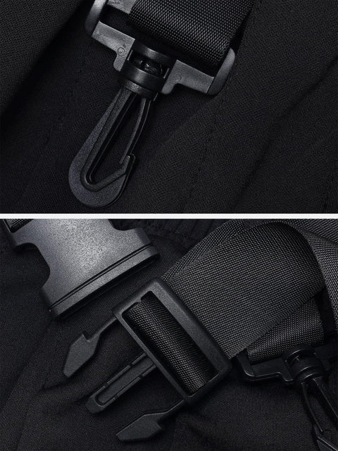 Techwear Personality Belt High Waist Pleated Skirt - Anagoc
