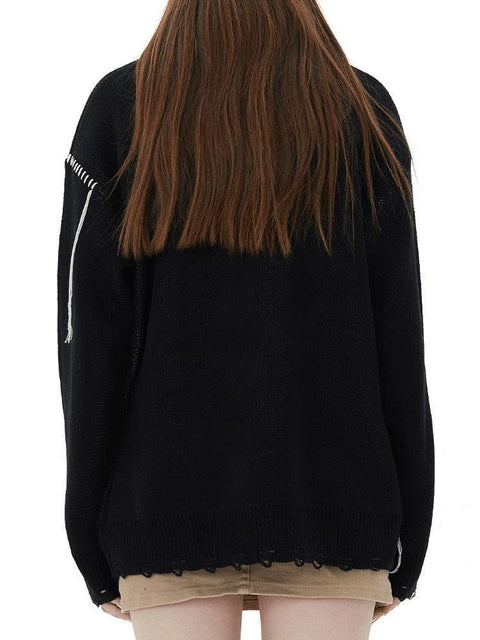 Butterfly Pattern Knitted Sweater - Anagoc