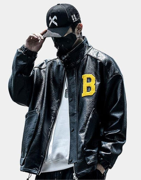 Techwear Leather Jacket - Anagoc