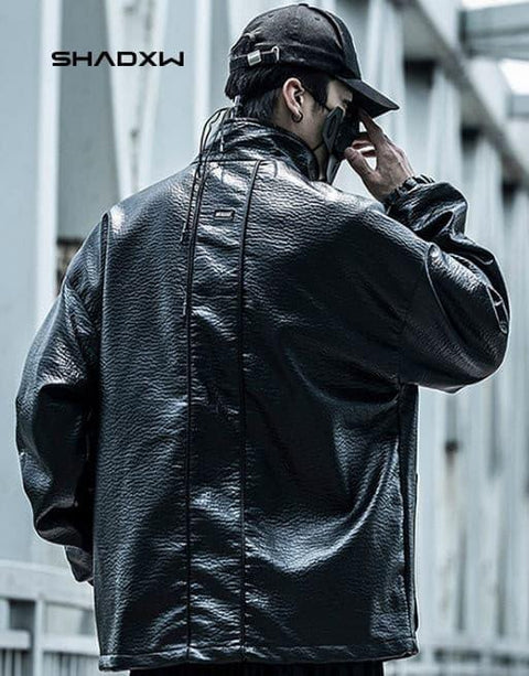 Techwear Leather Jacket - Anagoc