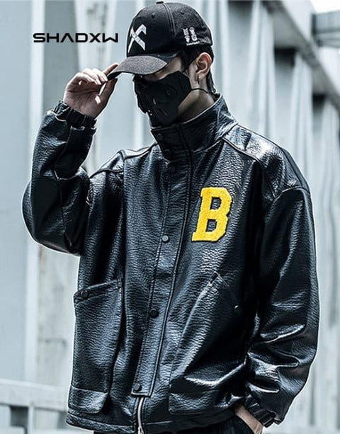 Techwear Leather Jacket - Anagoc